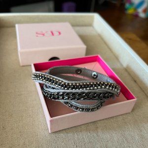 Stella & Dot Dove Wrap Bracelet Grey